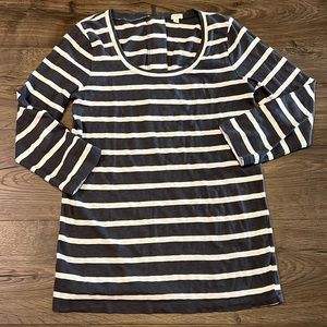J. Crew Striped Shirt with Zipper Back